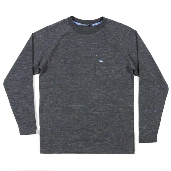 Southern Marsh Mens Hearth French Terry Long Sleeve Tee in Midnight Gray Size M - Picture 1 of 7